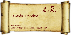 Lipták Renáta névjegykártya